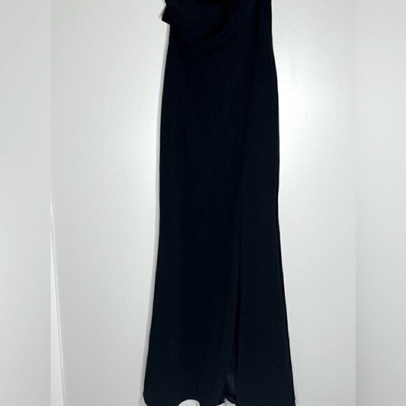 AQUA Scuba Crepe Off-the-Shoulder Gown New evening dress Black Size 8 New - Picture 11 of 13